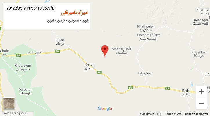 روستای امیرآبادامیرقلی بر روی نقشه