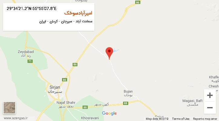 روستای امیرآبادسوخک بر روی نقشه