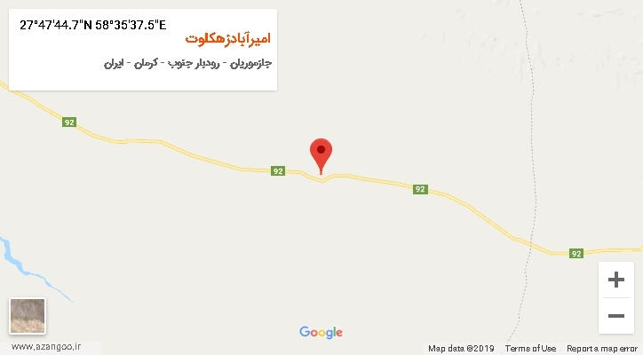 روستای امیرآبادزهکلوت بر روی نقشه
