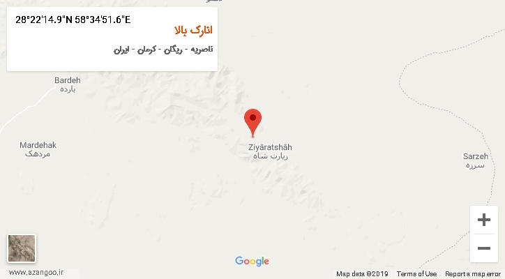 روستای انارک بالا بر روی نقشه