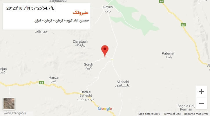 روستای عنبروتک بر روی نقشه