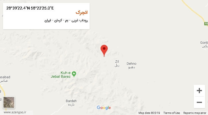 روستای انجرک بر روی نقشه