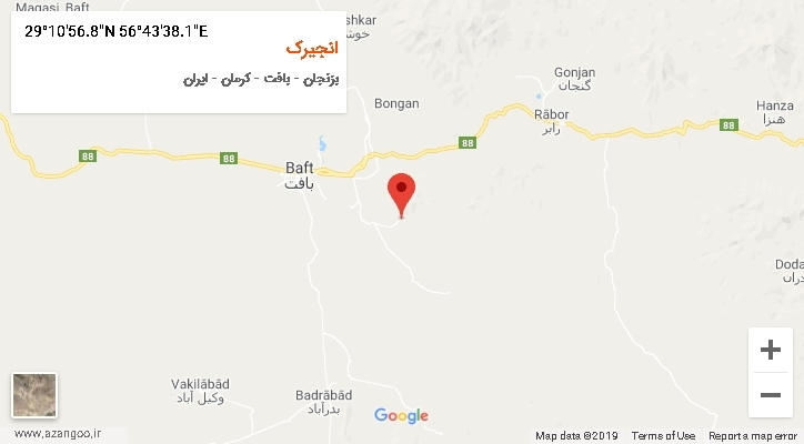 روستای انجیرک بر روی نقشه