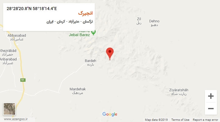 روستای انجیرک بر روی نقشه