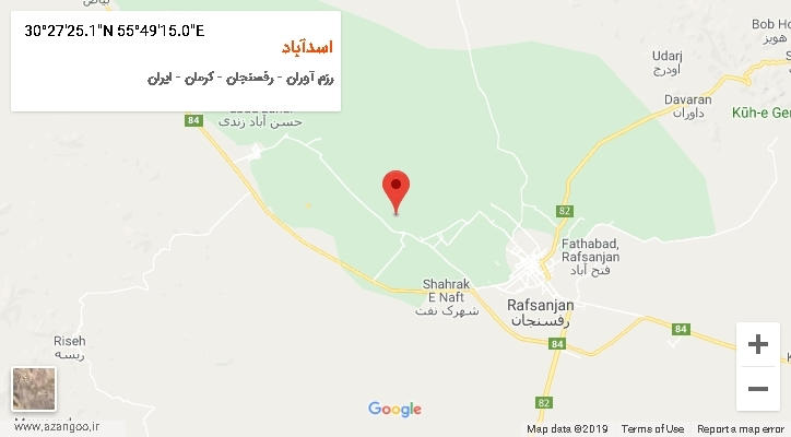 روستای اسدآباد بر روی نقشه