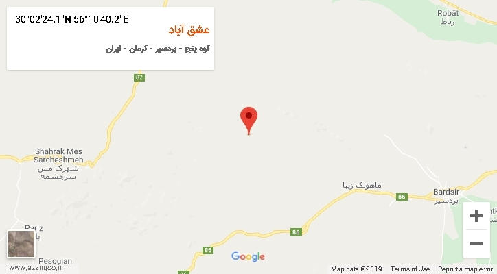 روستای عشق آباد بر روی نقشه