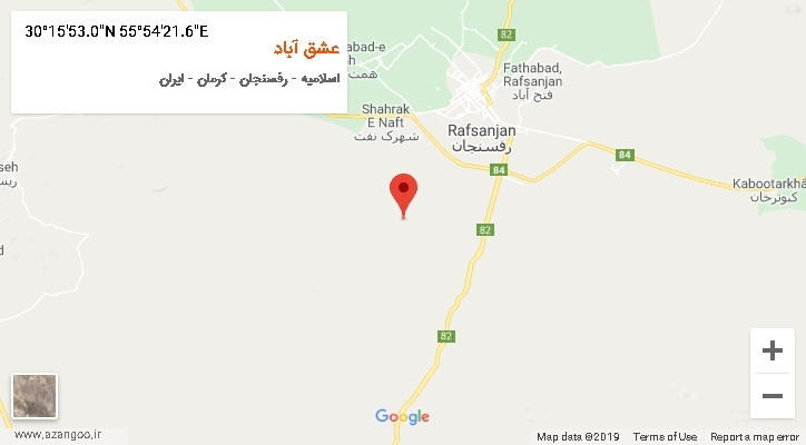 روستای عشق آباد بر روی نقشه