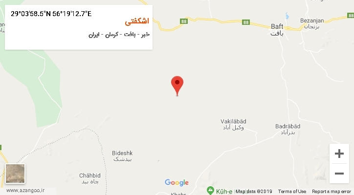 روستای اشکفتی بر روی نقشه