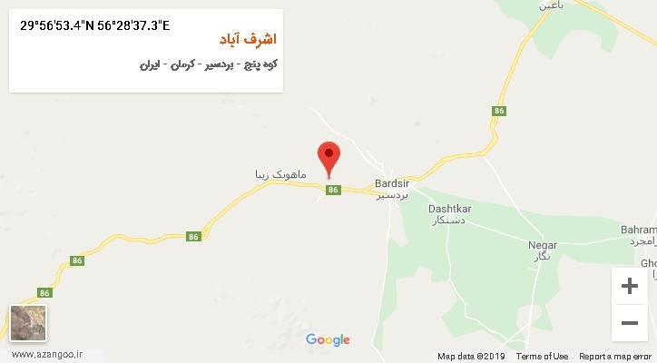 روستای اشرف آباد بر روی نقشه
