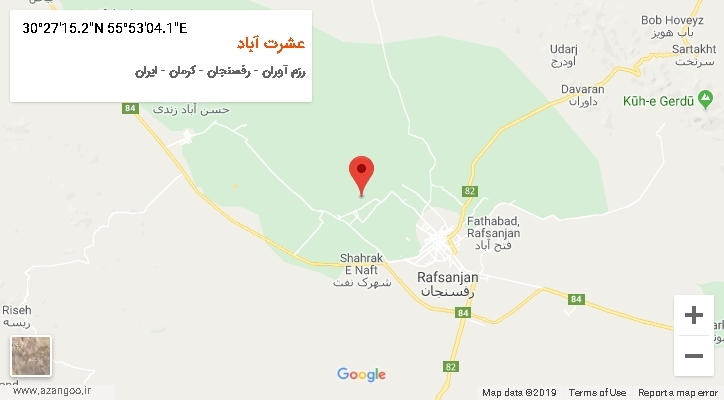 روستای عشرت آباد بر روی نقشه