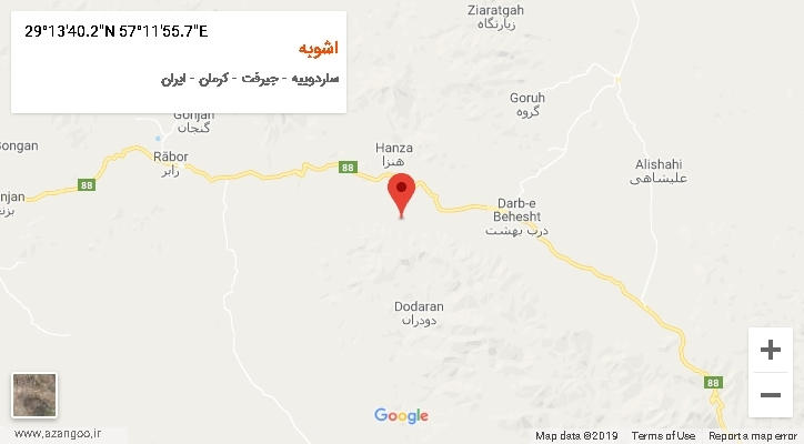 روستای اشوبه بر روی نقشه
