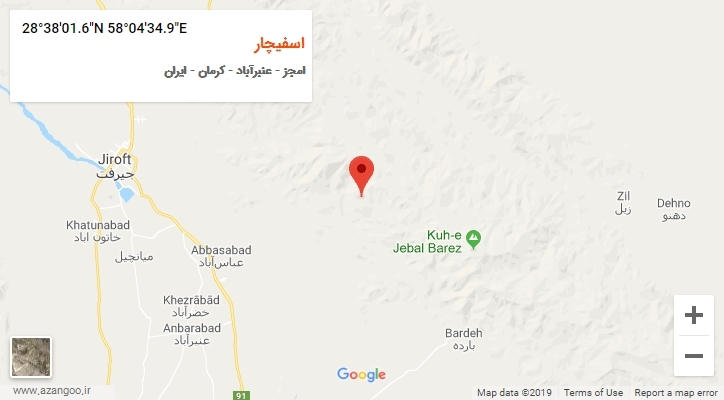 روستای اسفیچار بر روی نقشه