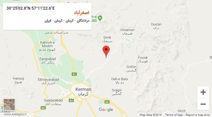 روستای اصغرآباد بر روی نقشه