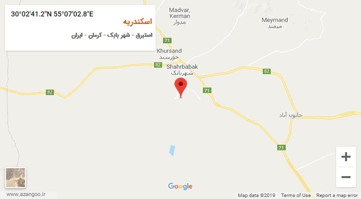 روستای اسکندریه بر روی نقشه