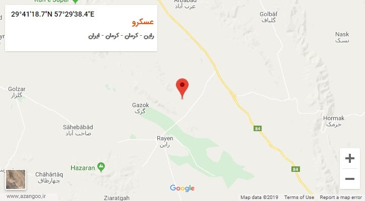 روستای عسکرو بر روی نقشه