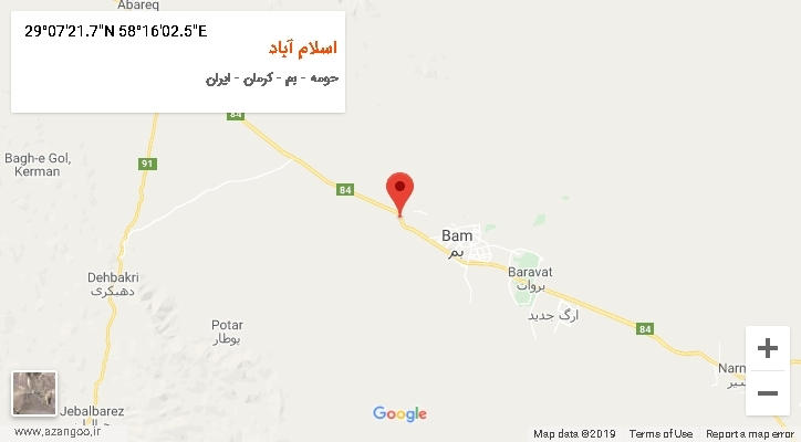 روستای اسلام آباد بر روی نقشه