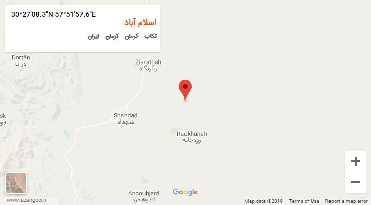 روستای اسلام آباد بر روی نقشه