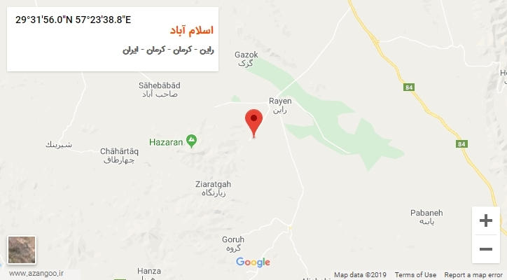 روستای اسلام آباد بر روی نقشه