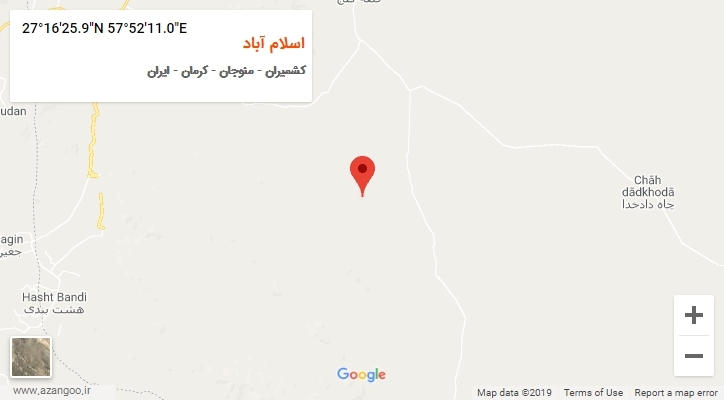 روستای اسلام آباد بر روی نقشه