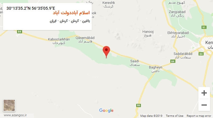 روستای اسلام آباددولت آباد بر روی نقشه