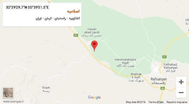 روستای اسلامیه بر روی نقشه