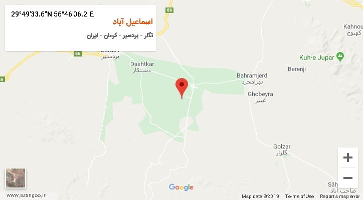 روستای اسماعیل آباد بر روی نقشه