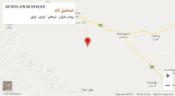 روستای اسماعیل آباد بر روی نقشه