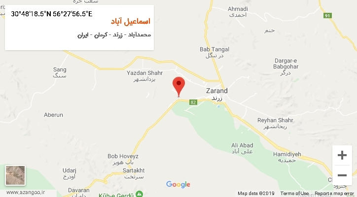 روستای اسماعیل آباد بر روی نقشه