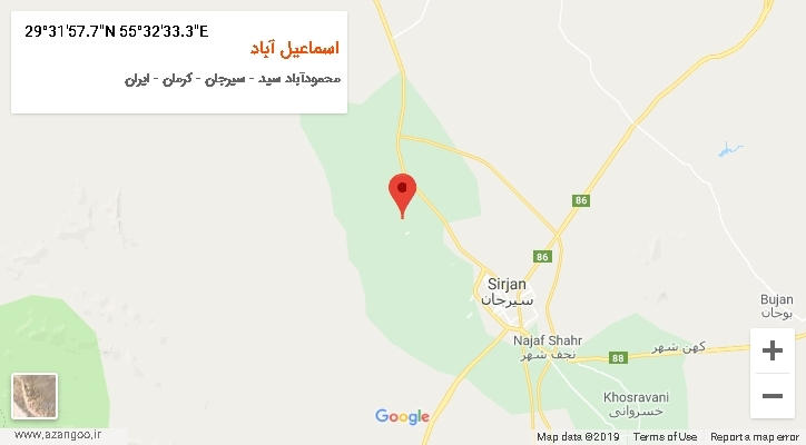 روستای اسماعیل آباد بر روی نقشه