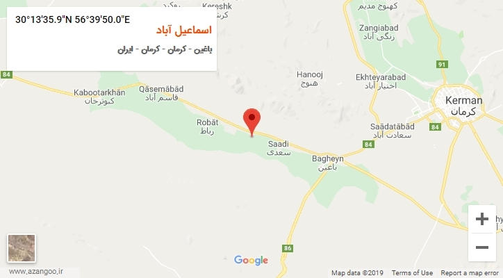 روستای اسماعیل آباد بر روی نقشه
