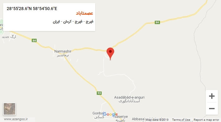 روستای عصمتاباد بر روی نقشه