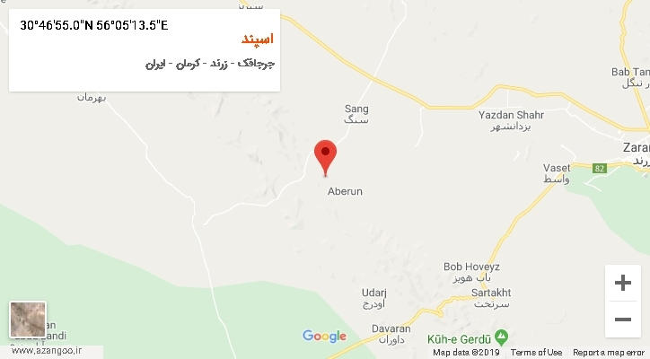 روستای اسپند بر روی نقشه