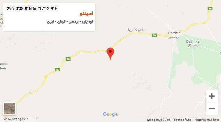 روستای اسپندو بر روی نقشه