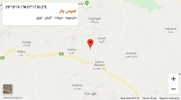 روستای اسپس چار بر روی نقشه