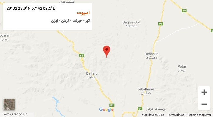 روستای اسپوت بر روی نقشه