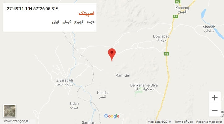 روستای اسپیتک بر روی نقشه