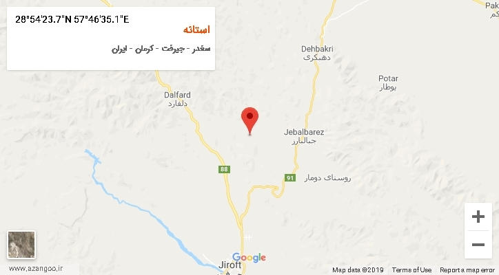 روستای استانه بر روی نقشه