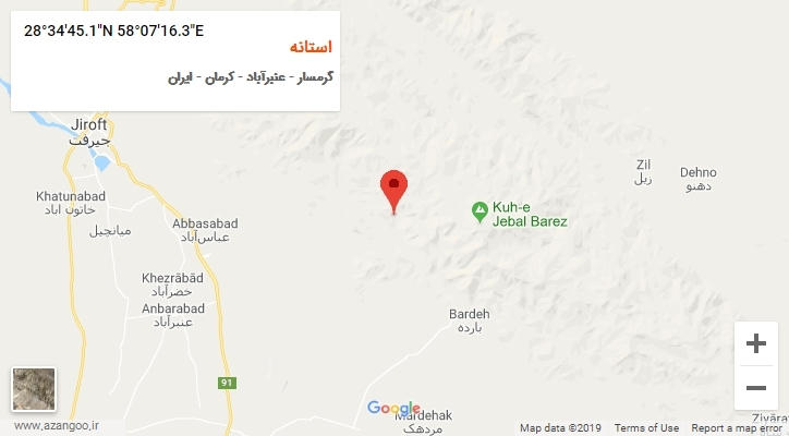 روستای استانه بر روی نقشه