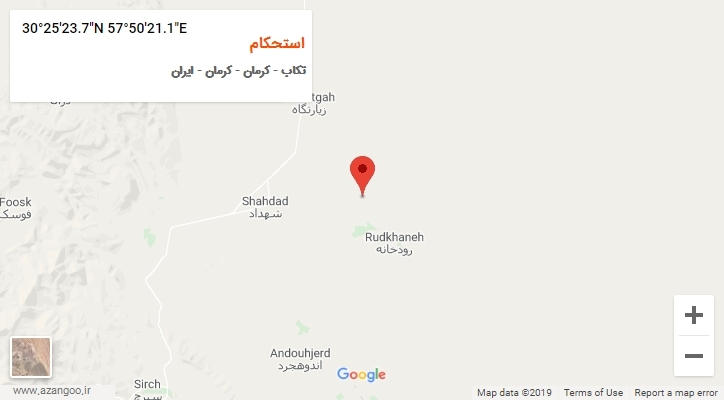روستای استحکام بر روی نقشه