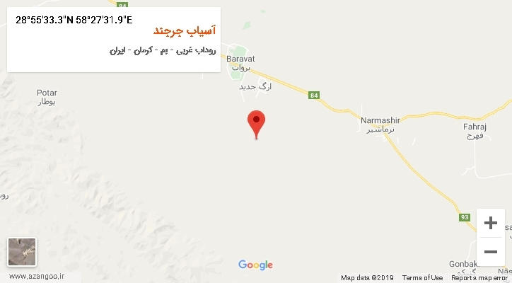 روستای آسیاب جرجند بر روی نقشه