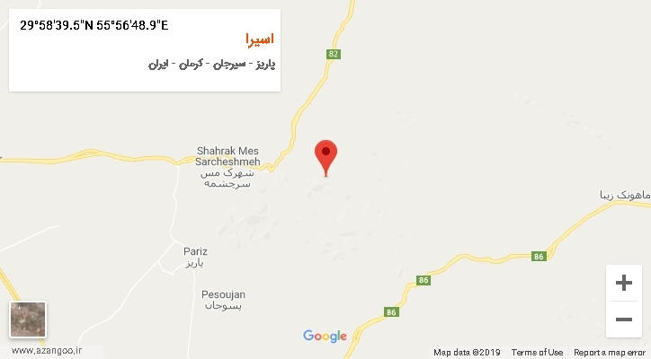 روستای اسیرا بر روی نقشه