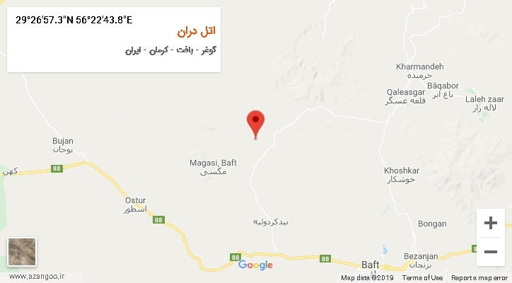 روستای اتل دران بر روی نقشه