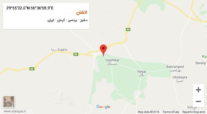 روستای اتشان بر روی نقشه