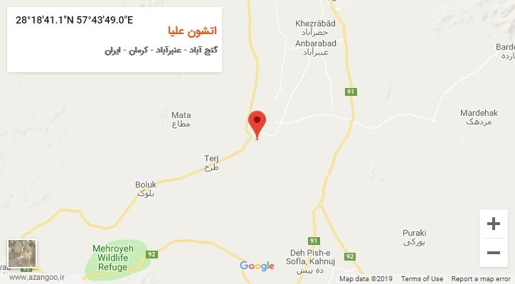 روستای اتشون علیا بر روی نقشه