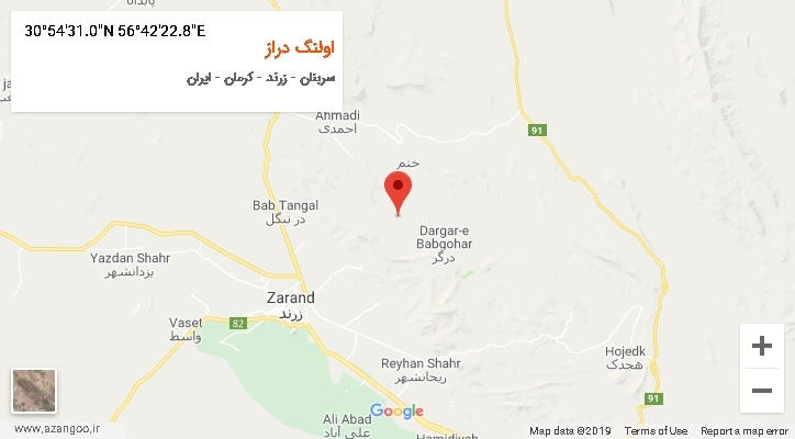 روستای اولنگ دراز بر روی نقشه