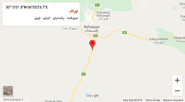 روستای اوراف بر روی نقشه