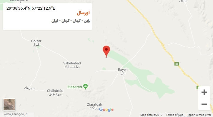 روستای اورسال بر روی نقشه