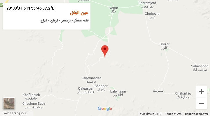روستای عین البغل بر روی نقشه
