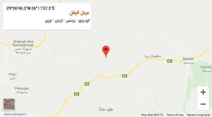 روستای عینل البغل بر روی نقشه