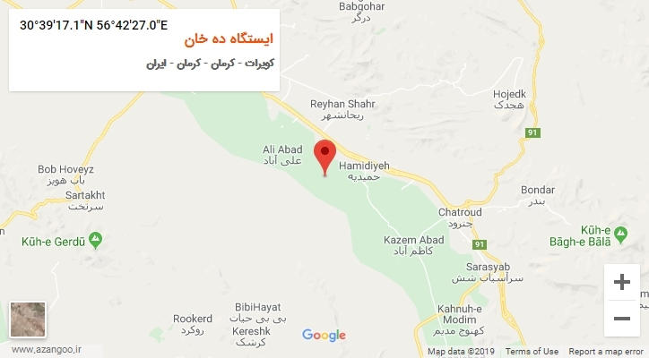 روستای ایستگاه ده خان بر روی نقشه